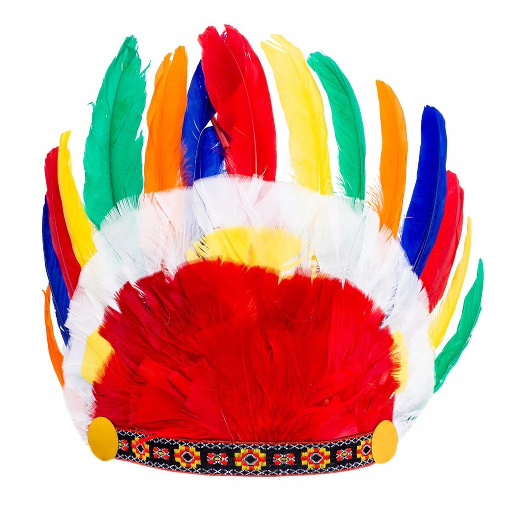 PIÓROPUSZ WODZA INDIANIN KOLOROWE PIÓRA ZABAWA