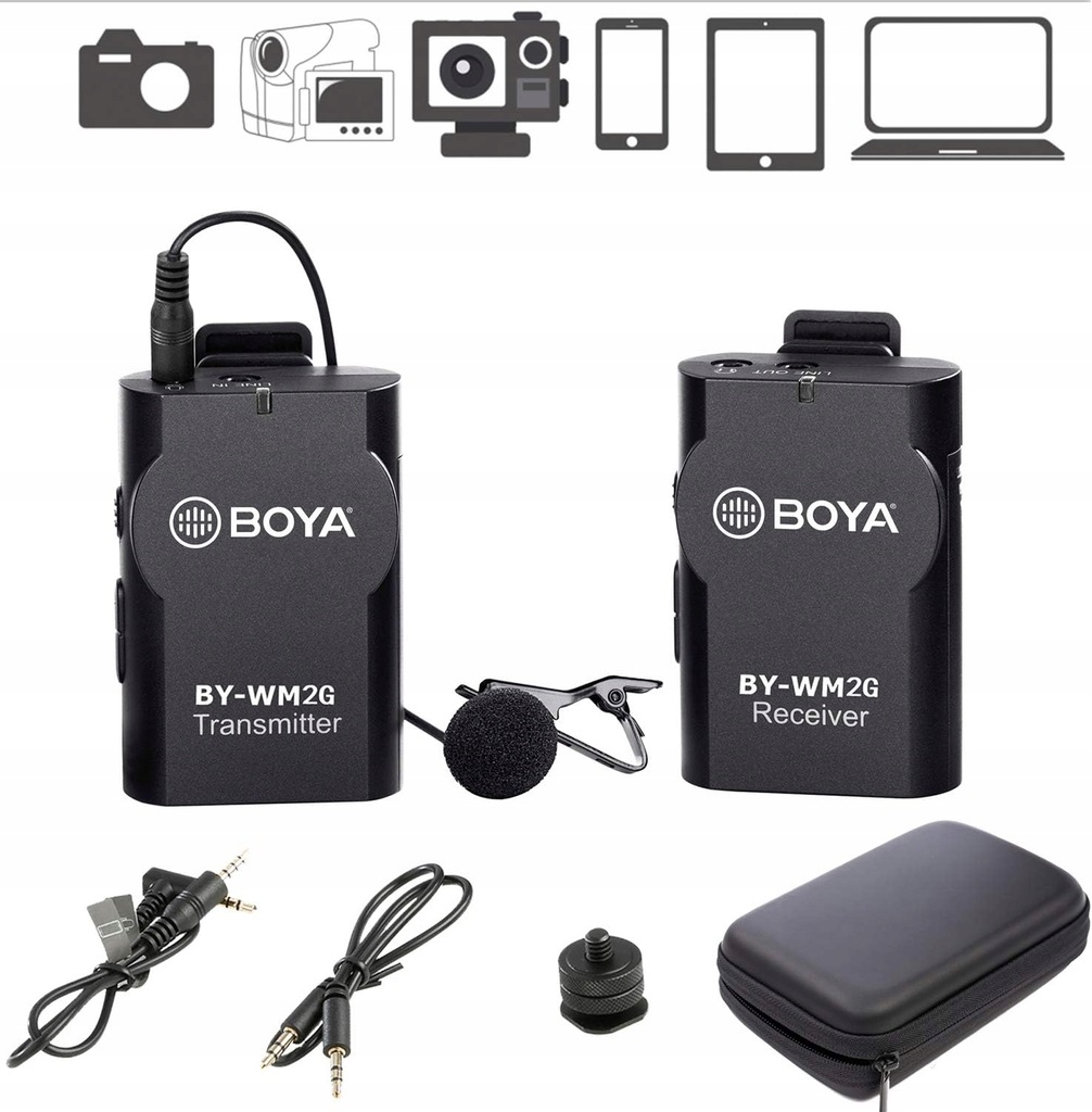 BOYA BY-WM2G bezprzewodowy system mikrofonu lavalier