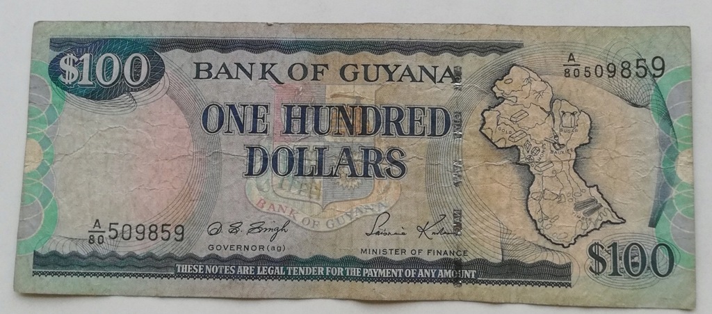 Guyana 100 dolarów