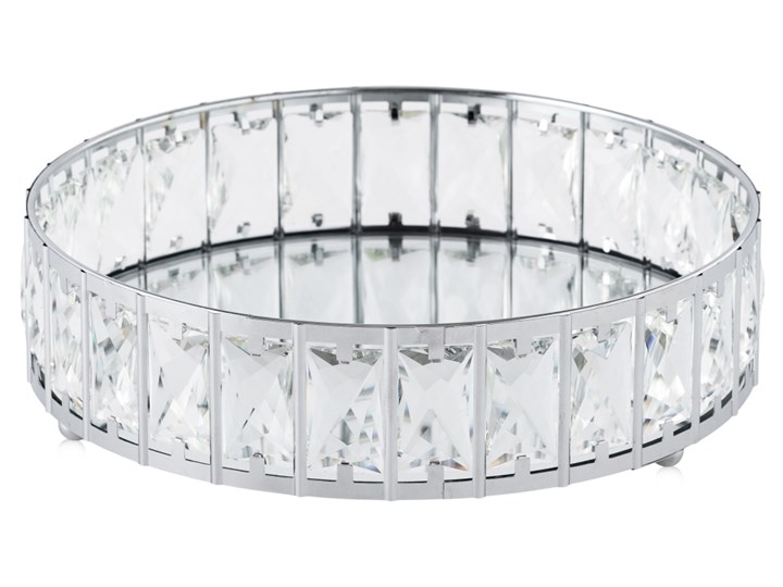TACA LUSTRZANA GLAMOUR KRYSZTAŁKI EKSKLUZYWNA PATERA SREBRNA 31 cm