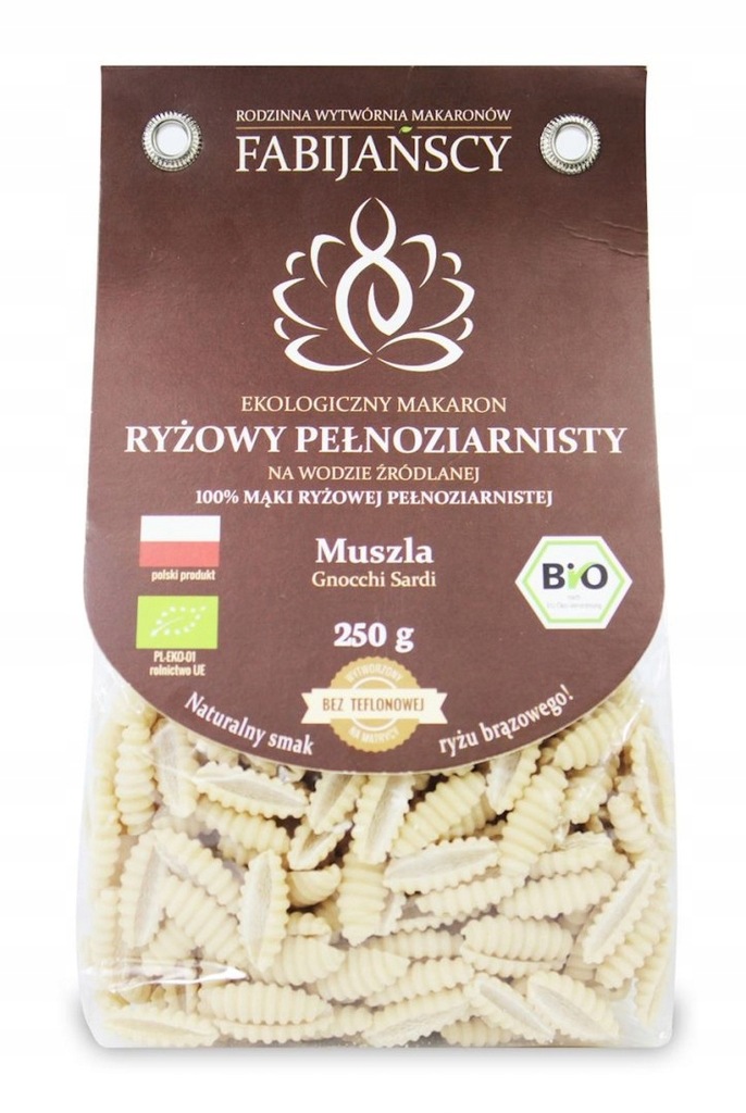 MAKARON (Z RYŻU BRĄZOWEGO) MUSZLA GNOCCHI SARDI BE