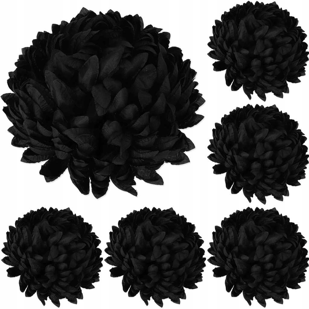 CHRYZANTEMA SZTUCZNA CZARNA GŁÓWKA STROIK KWIATY NA GRÓB