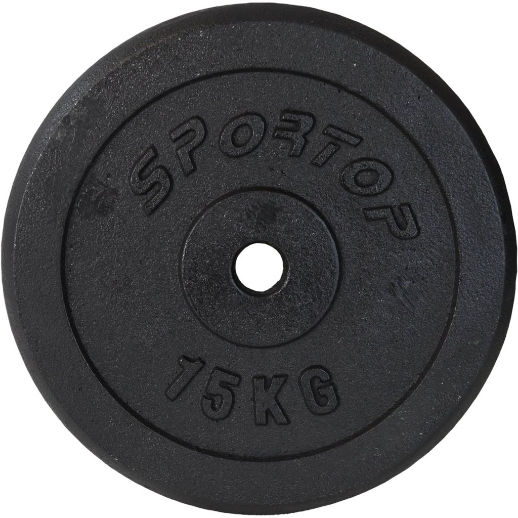 Obciążenie żeliwne czarne 15 kg Sportop fi28