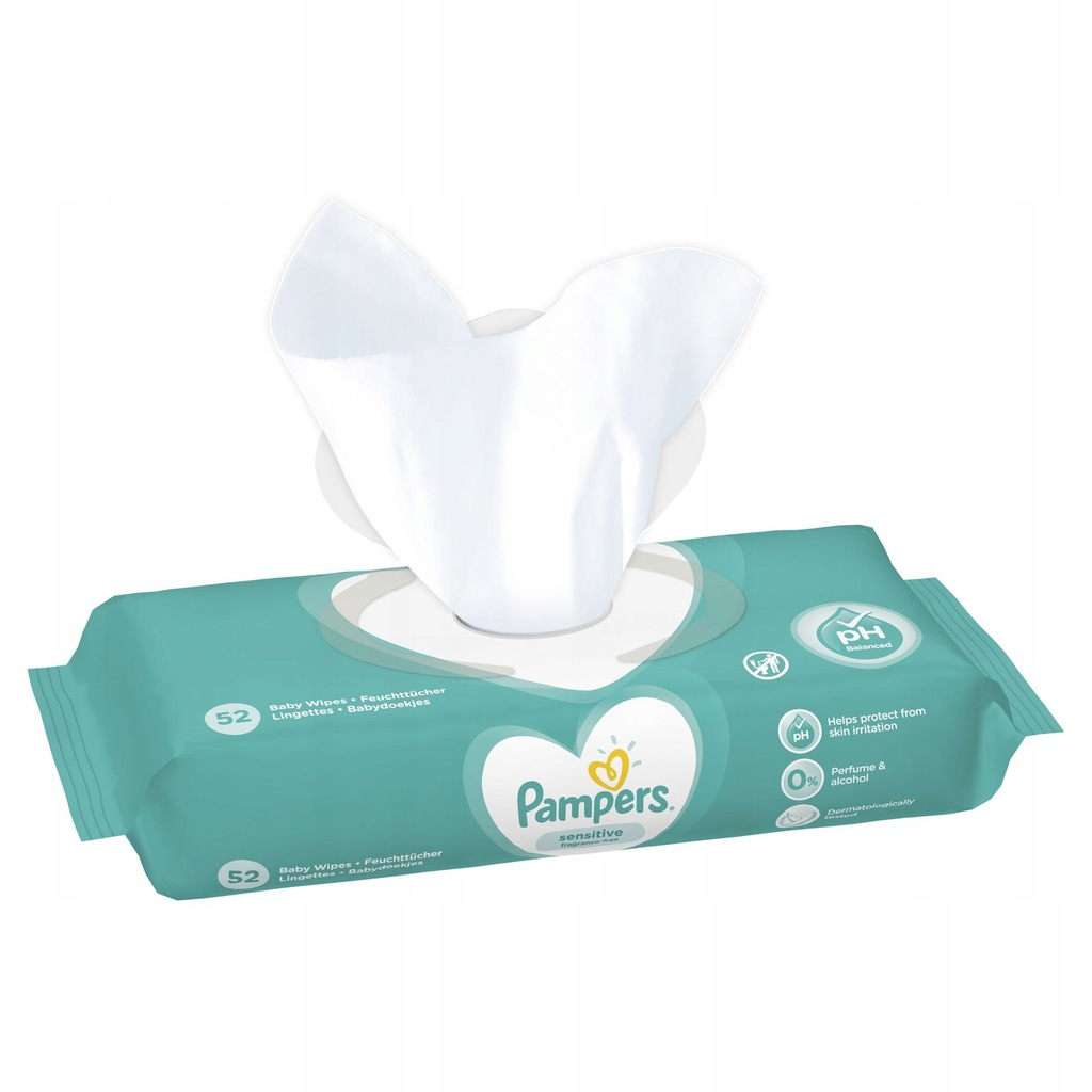 Купить Влажные салфетки PAMPERS Sensitive 12 x 52: отзывы, фото, характеристики в интерне-магазине Aredi.ru