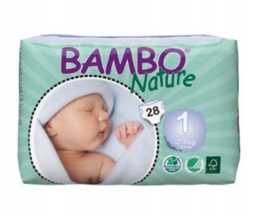 BAMBO NATURE PIELUSZKI 1 NEWBORN 2-4KG 25 SZT EKO