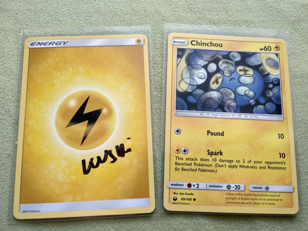 Chinchou 49/168 i Kushi – autograf – Pokemon TCG