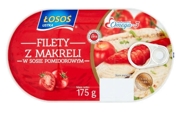 Łosoś Ustka Filety z Makreli w sosie pomidor 175 g