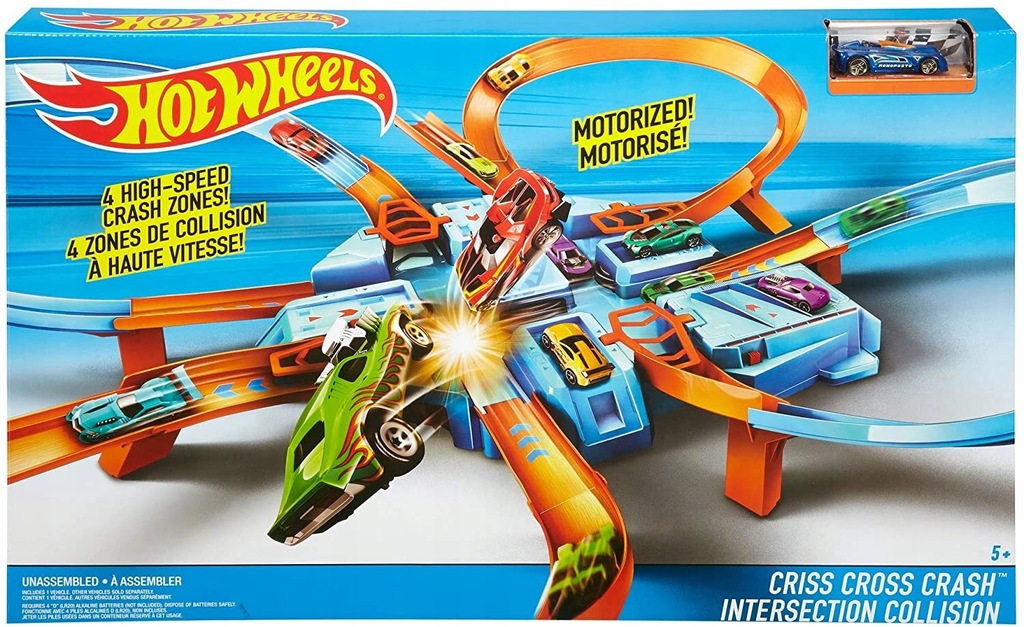 HOT WHEELS DTN42 Skrzyżowanie Dróg Crash Tor Pętle