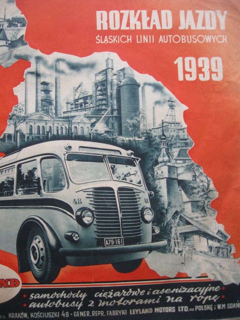 ROZKŁAD JAZDY Śląskie Linie Autobusowe PLAN 1939