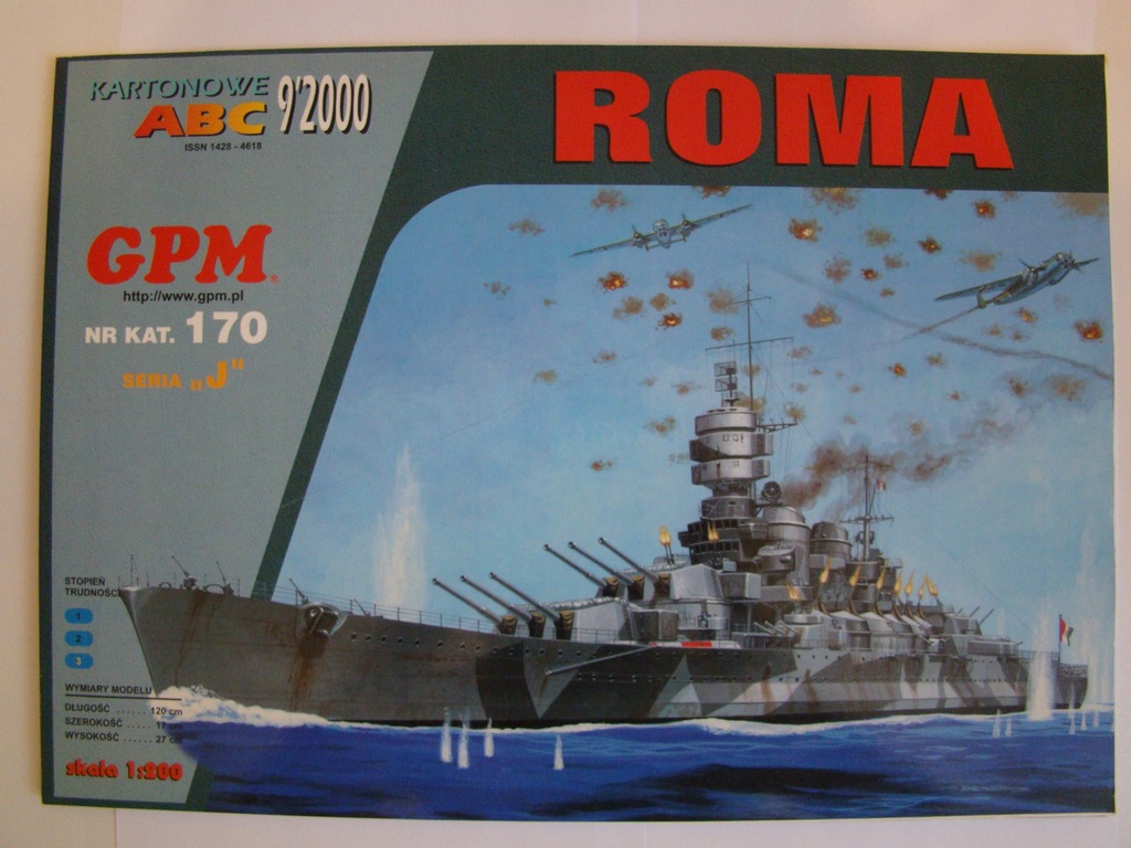 Włoski pancernik ROMA 1:200 GPM nr 170 (seria J)