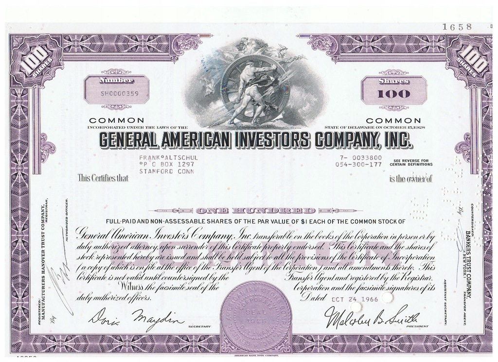 General American Investors Company, Inc. 1966