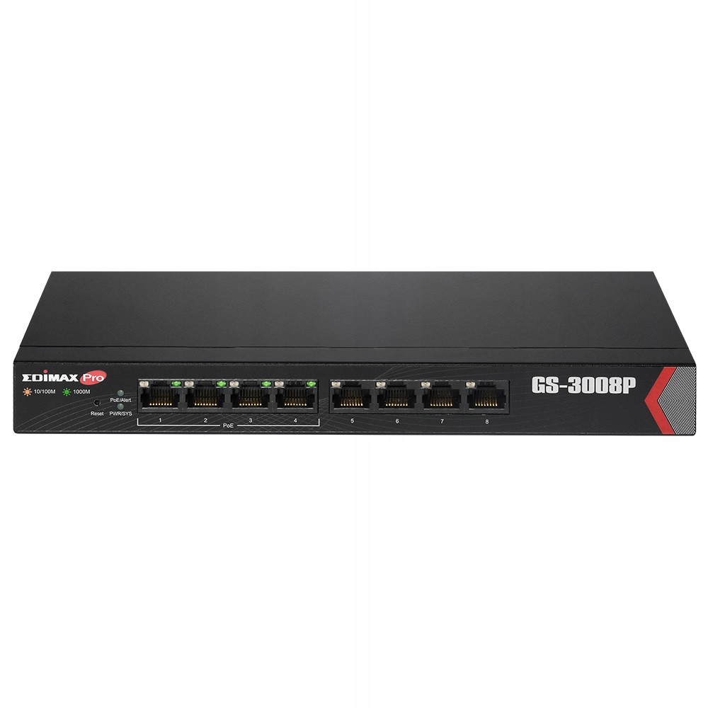 Switch EDIMAX GS-3008P (Long Range 8-Port Gigabit Web Managed 4x PoE+)