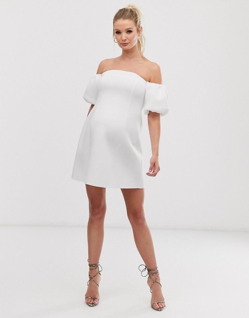 ASOS MATERNITY__XDI BIAŁA PIANKOWA SUKIENKA __M