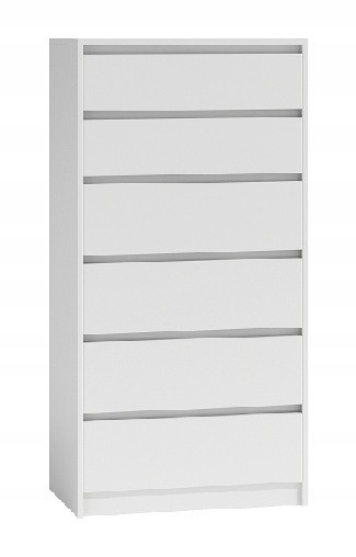 NOWOCZESNA KOMODA BIAŁA 70/140CM SZAFKA 6 SZUFLAD