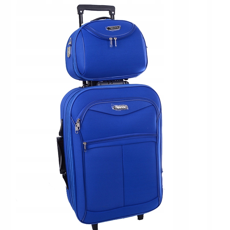 Zestaw walizka + kuferek komplet 818 L Niebieski