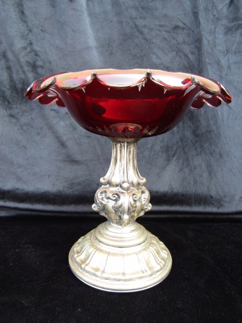 ŚLĄSK RUBINOWE SZKŁO BIEDERMEIER 1860r OZDOBA KOLEKCJA