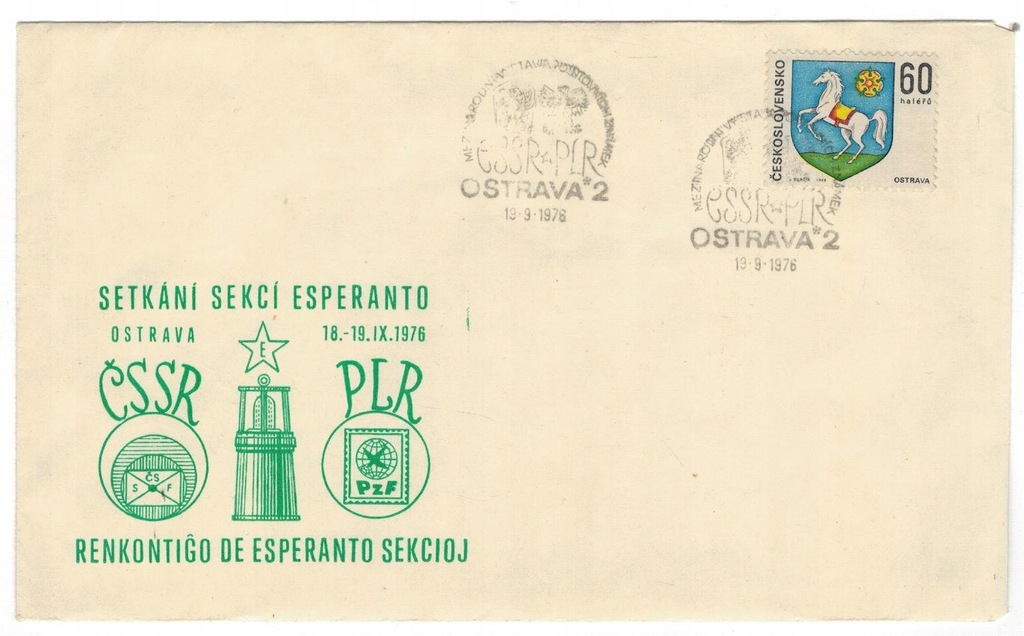 Czechosłowacja 1976 Koperta esperanto polonik