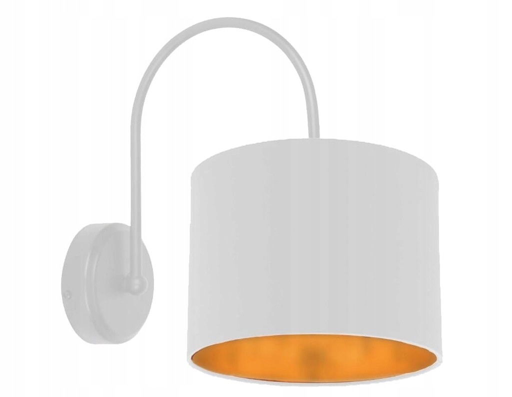 Atlanta lampa kinkiet biały 1x40w e27 abażur biały