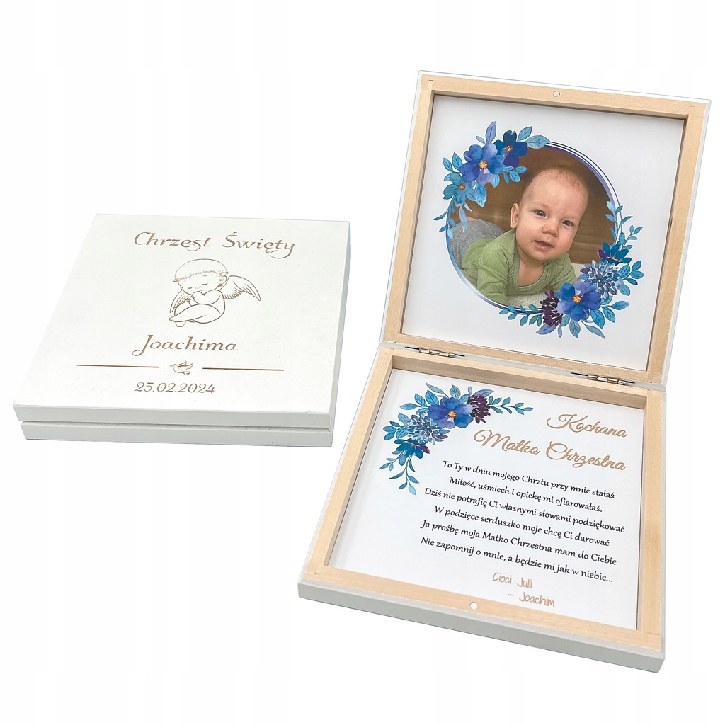 PODZIĘKOWANIE DLA MATKI CHESTNEJ PO CHRZCIE ŚWIĘTYM PUDEŁECZKO Z GRAWEREM