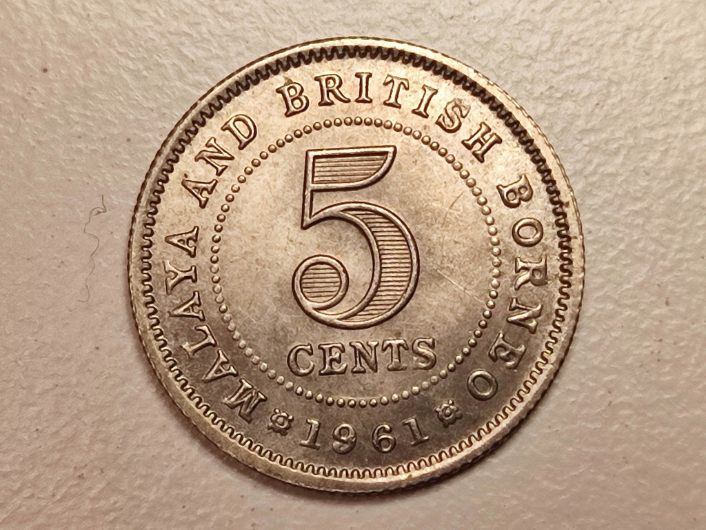 Malaje i Brytyjskie Borneo 5 centów 1961 BCM