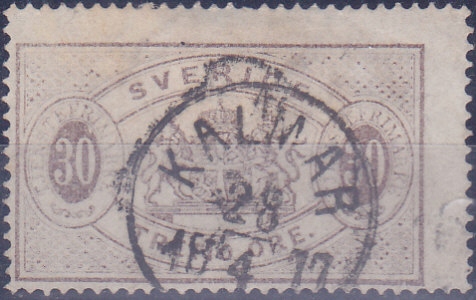 SZWECJA - znaczek kasowany z 1874 roku. Z 9377.