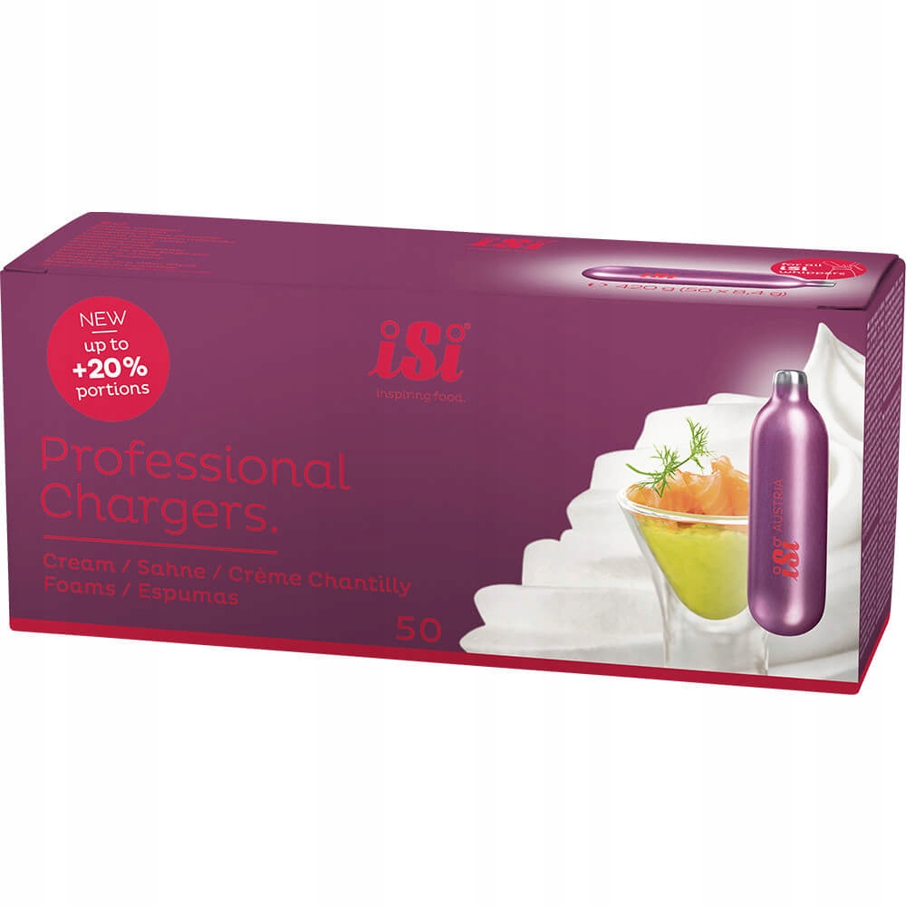 Naboje do syfonu do bitej śmietany iSi opakowanie 50 sztuk