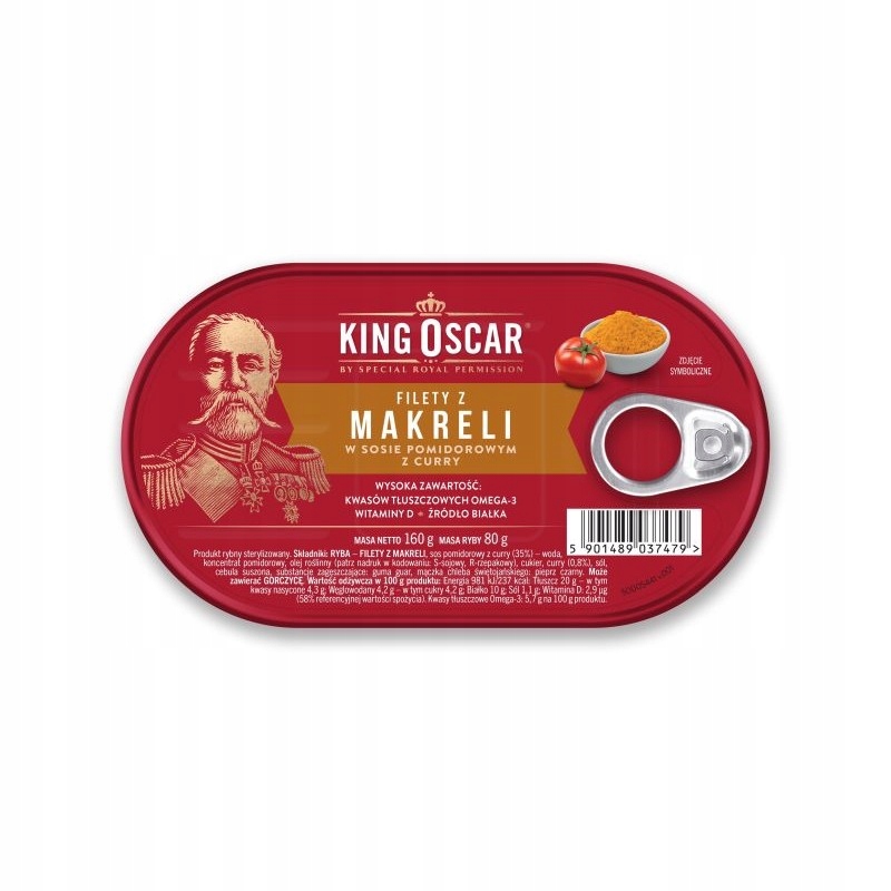 King Oscar Filety z Makreli w Sos Pom z Curry 160g