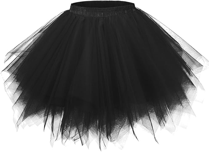 Girstunm Damska Spódnica Tiulowa Czarna XL
