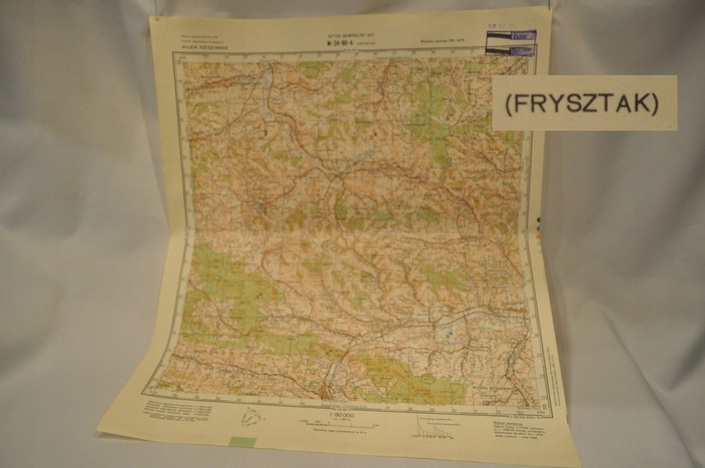 1975 MAPA 1:50 000 FRYSZTAK DOLNA BRONISZÓW RZEGOCIN GRODZISKO STĘPINA /818