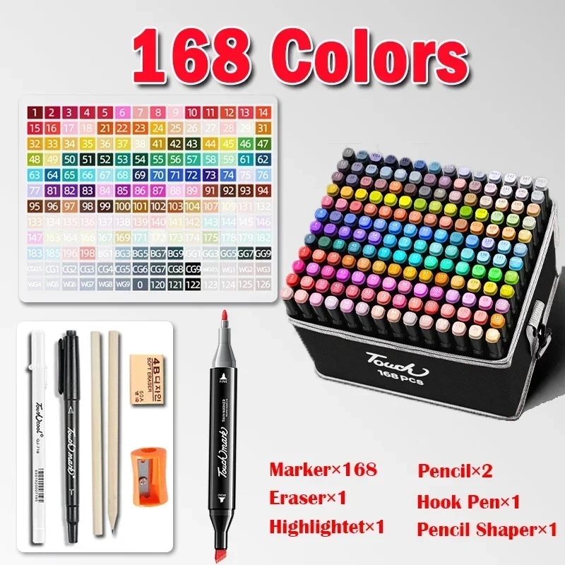 168-color highlighter marker pen set double-headed marker pen comic art