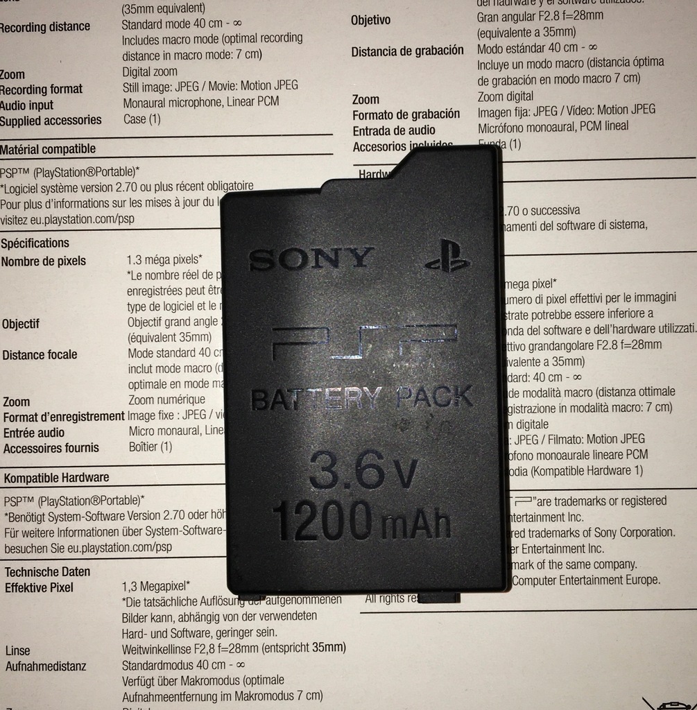 SONY PSP Oryginalna bateria PSP-S110