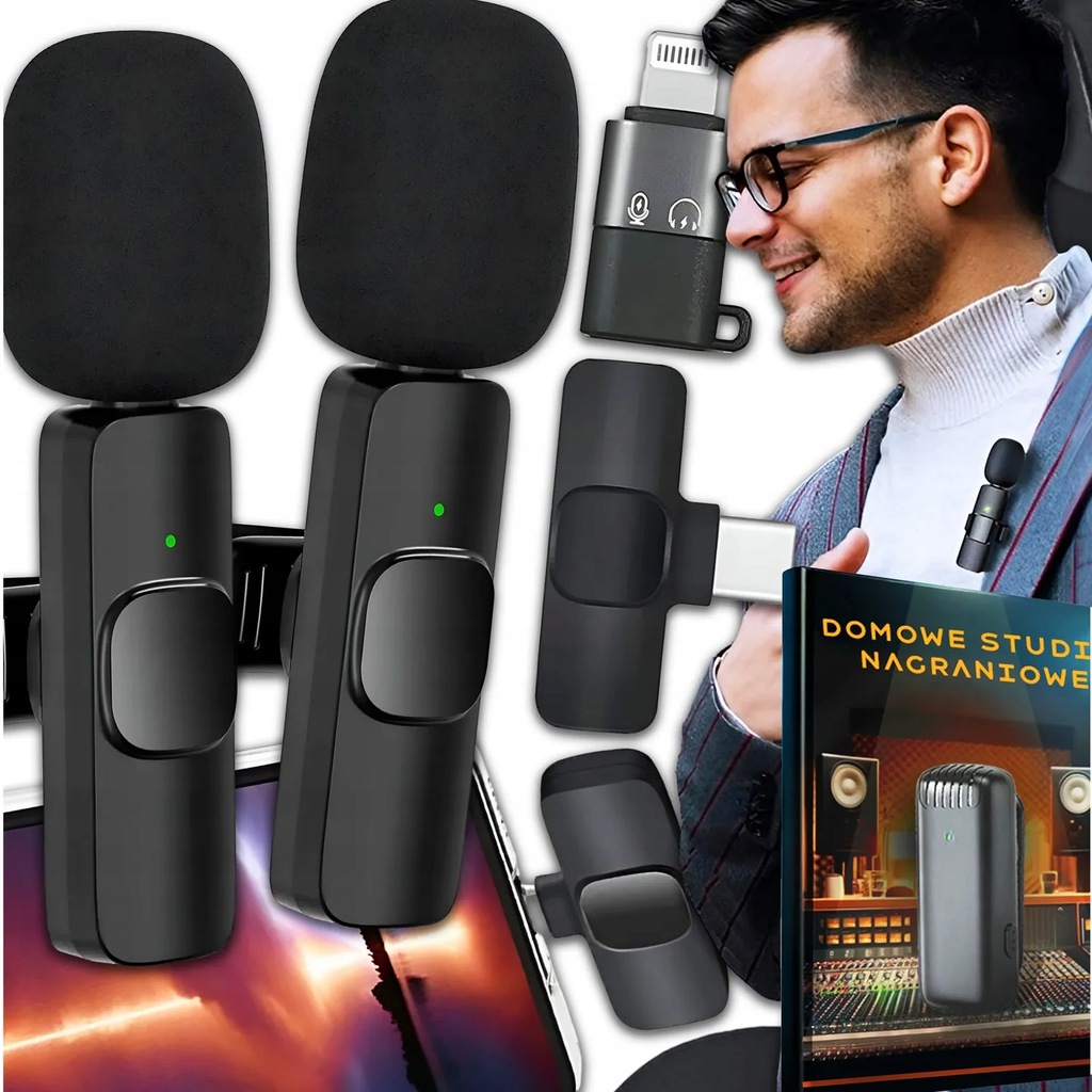 2x Mikrofon Krawatowy Bezprzewodowy Mike S9