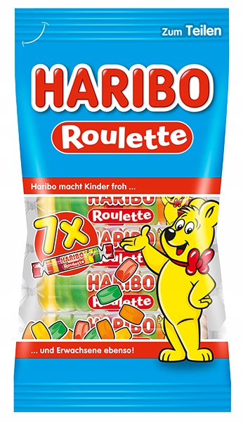 Haribo Roulette żelki dropsy owocowe 7 rolek 175g