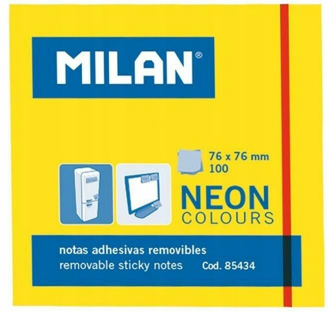Karteczki samoprzylepne 76x76 neon żółte MILAN