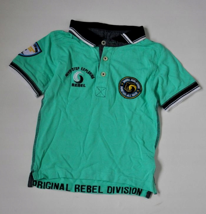 REBEL T-shirt Bluzka POLO 3-4lat 104cm Miętowa