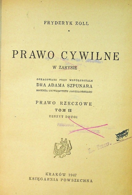 Prawo cywilne w zarysie Tom II 1947 r.