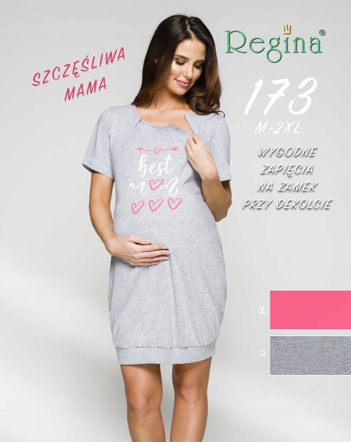 KOSZULA 173 -L- Melange - Jasny Szary REGINA