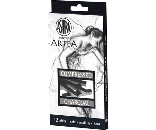 Zestaw węgli prasowanych 12 sztuk czarny 4 medium 4 soft 4 hard