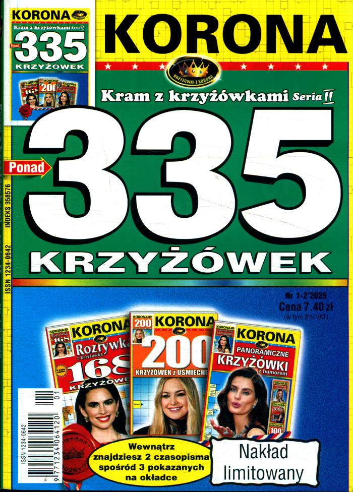 KRAM Z KRZYŻÓWKAMI 335 KRZYŻÓWEK 1 - 2 / 2025 KORONA