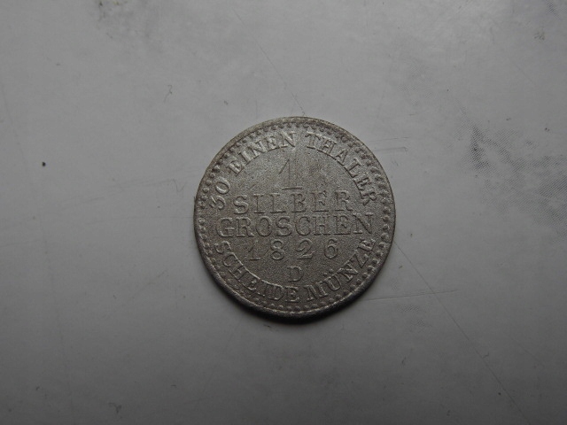 1 silber groschen 1826r D rzadka mennica