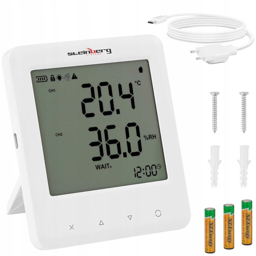 Termohigrometr miernik temperatury wilgotności z czujnikiem CO2 zakres - 40