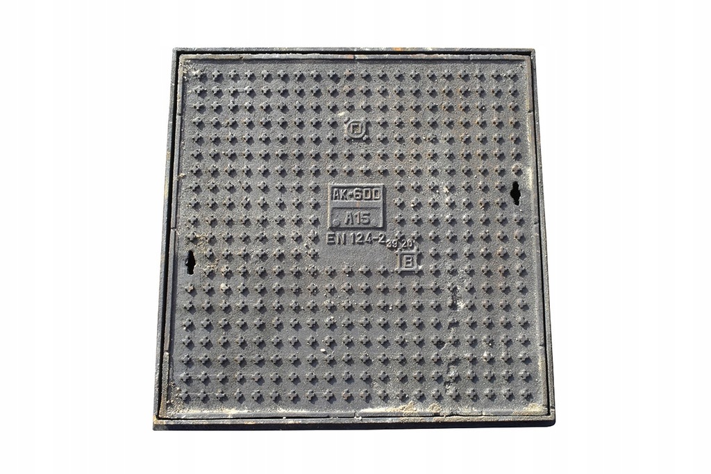 Właz żeliwny AK 600 KWADRAT pokrywa studni/szamba