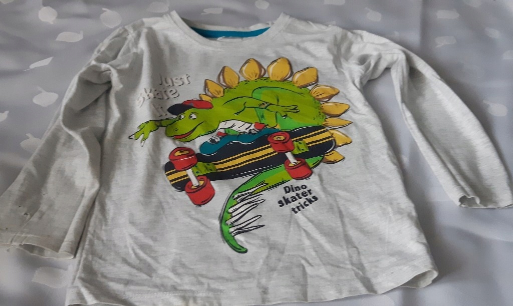 koszulka bluzka SKATER DINO szara 110-116