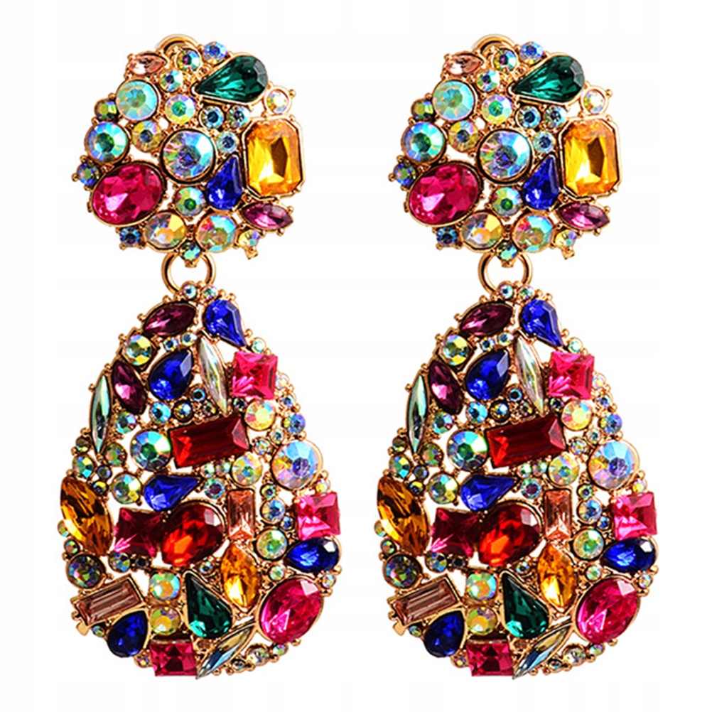 Colored Rhinestone Earrings Dangle Girls Crystals