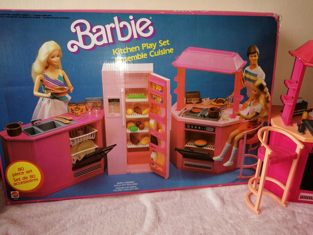 Vintage Mattel 1986 Barbie Kitchen Playset UNIKAT 11908410189