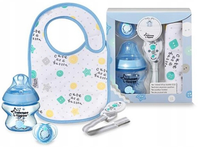 Tommee Tippee Zestaw Prezentowy dla dziecka butelka smoczek Baby Gift Niebi