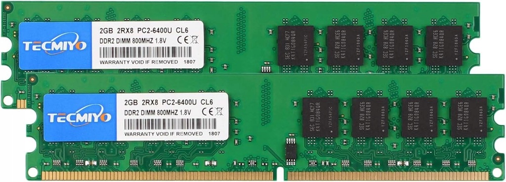 Pamięć RAM TECMIYO 4 GB (2 x 2 GB) 2RX8 PC2 6400U DDR2 800 MHZ