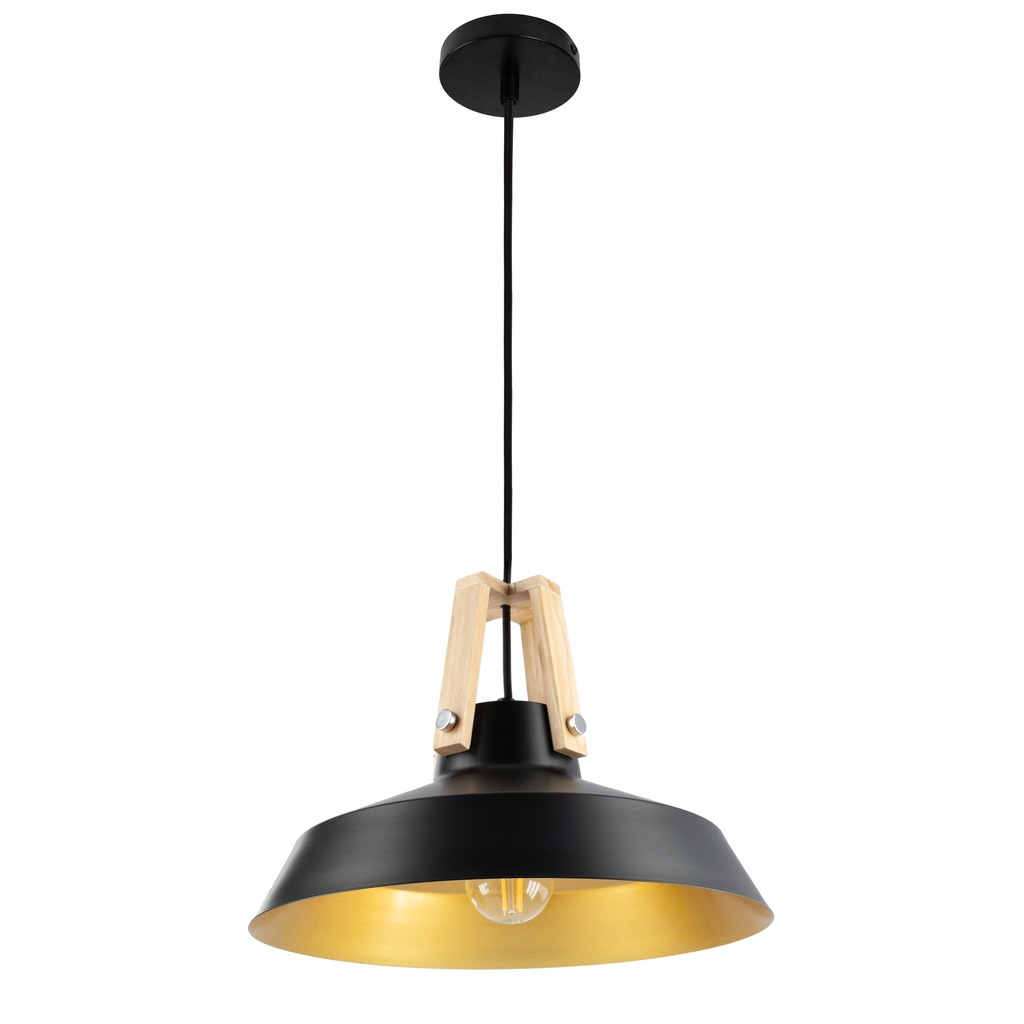 Купить Подвесной потолочный светильник E27, дерево, черный и золотой: отзывы, фото, характеристики в интерне-магазине Aredi.ru