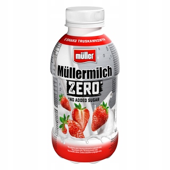 Napój mleczny Müllermilch ZERO mix smaków truskawka oraz banan 400g