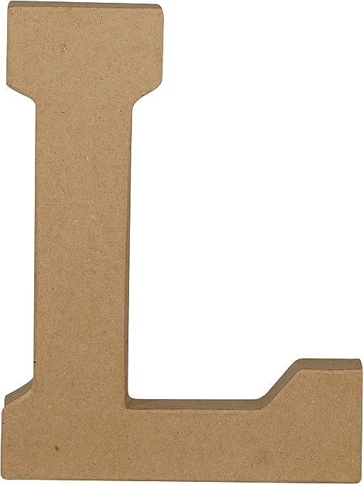 Figurka litera L z brązowej masy papierowej ozdoba